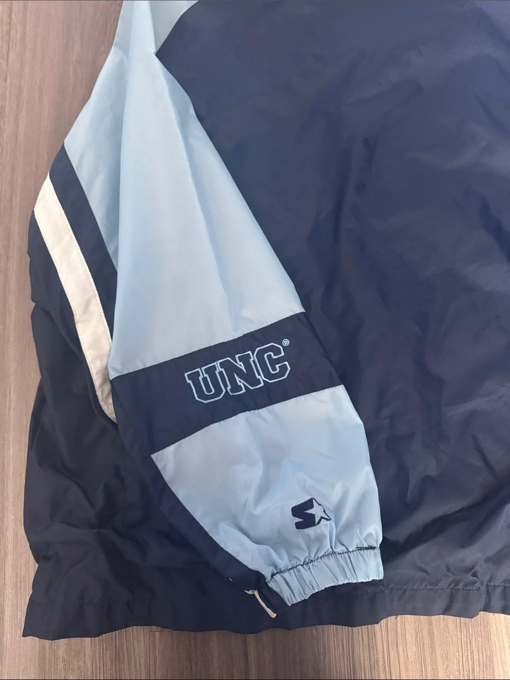 STARTER Navy and Light Blue UNC Windbreaker Jacket